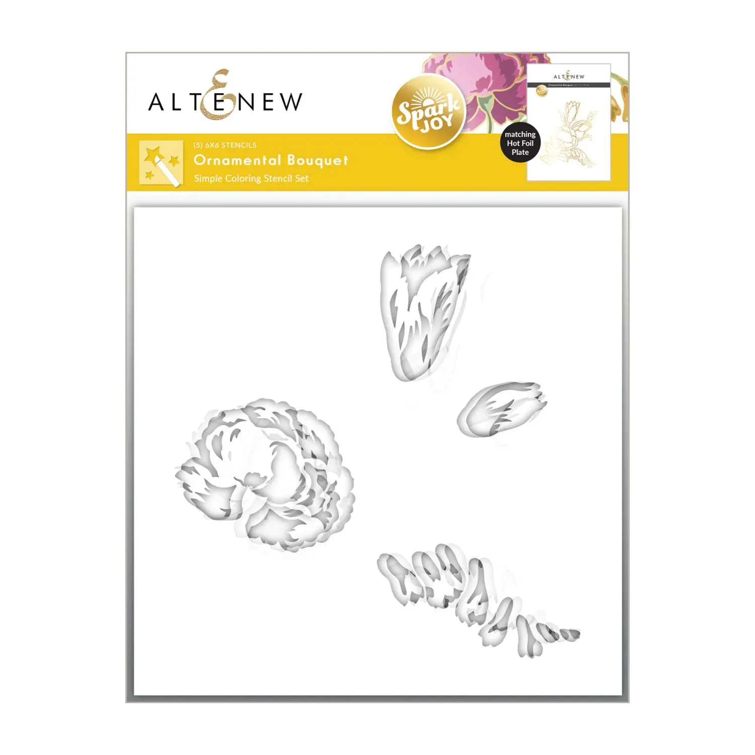 Altenew Spark Joy: Ornamental Bouquet Simple Colouring Stencil Set*