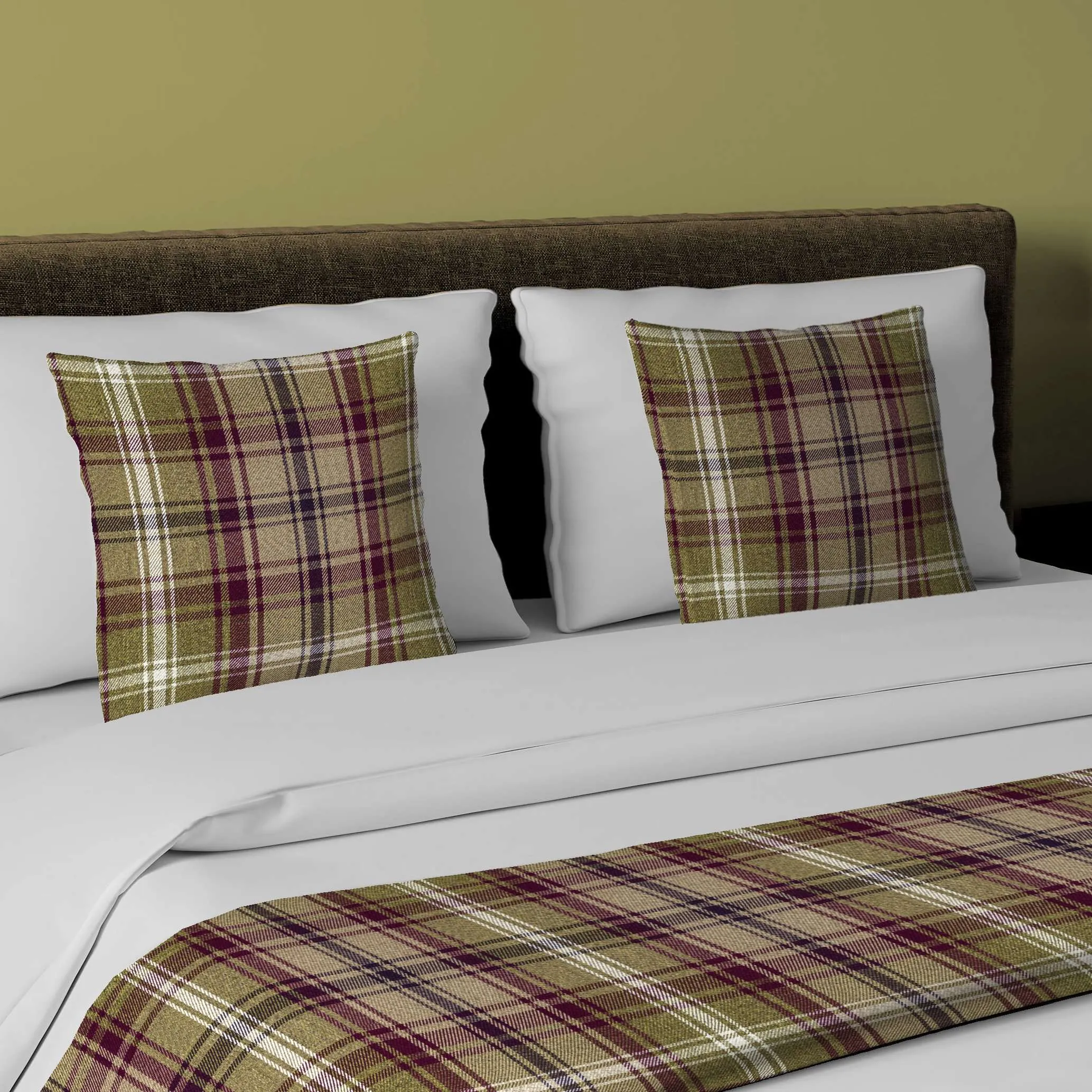 Angus Purple   Green Tartan Bedding Set