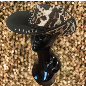 Animalia Leopard-Print Studded Western Hat