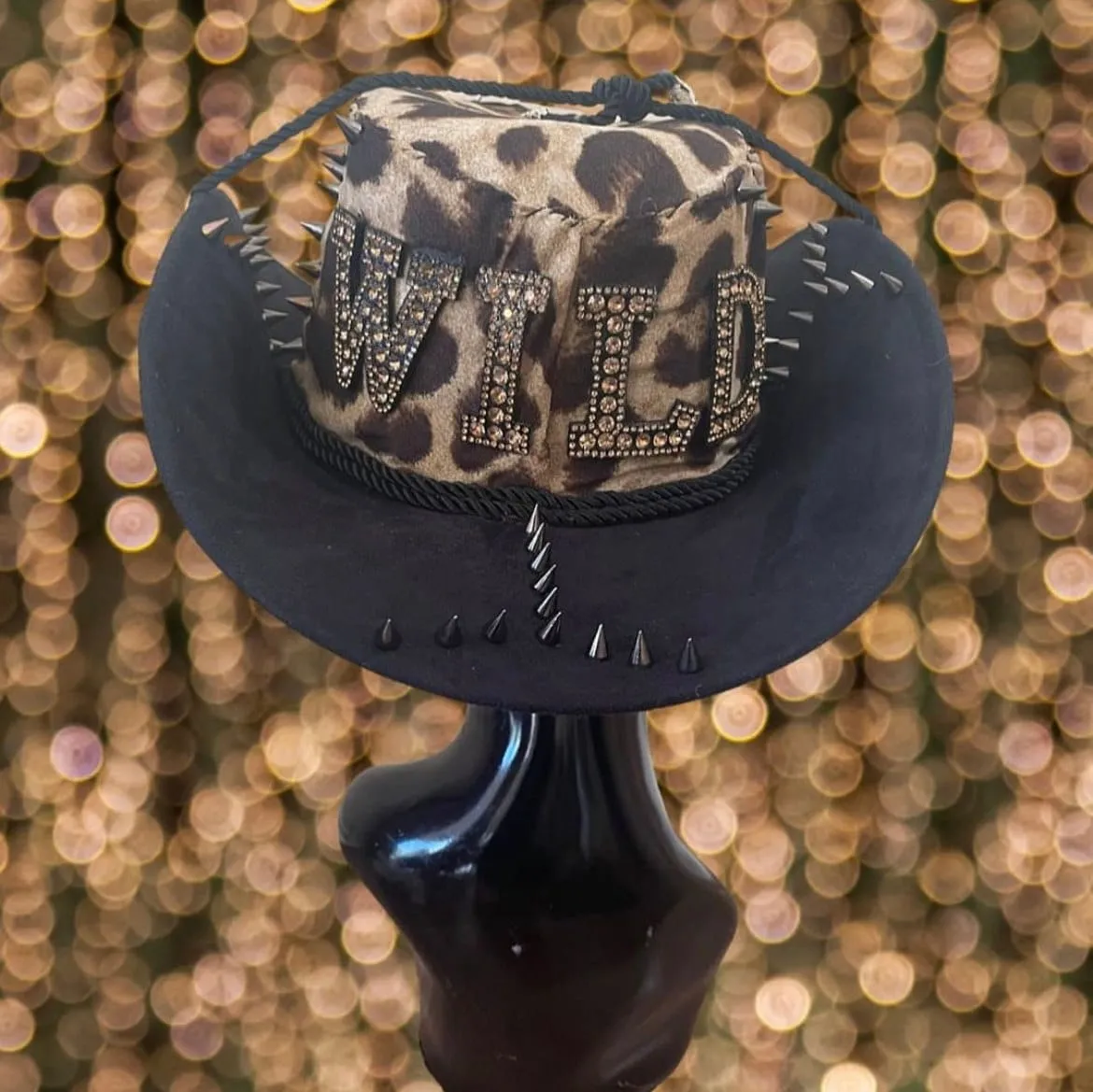 Animalia Leopard-Print Studded Western Hat