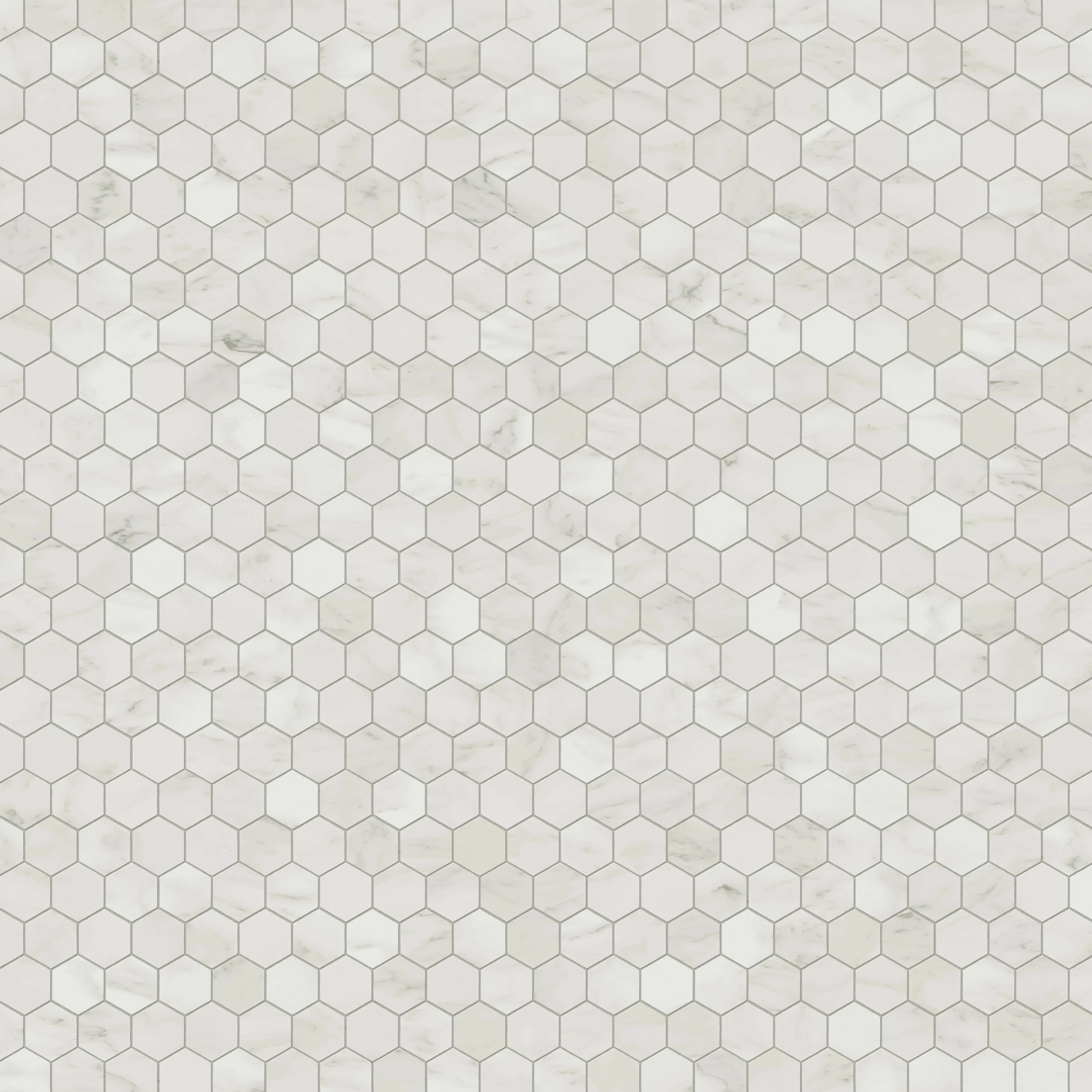 Aniston 2x2 Polished Porcelain Hexagon Mosaic Tile in Carrara Bianco