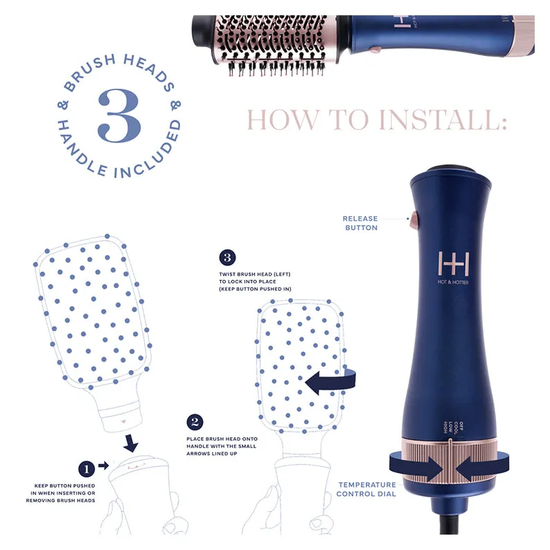 ANNIE HOT & HOTTER #05913 All-In-One Interchangeable Hair Dryer Brush