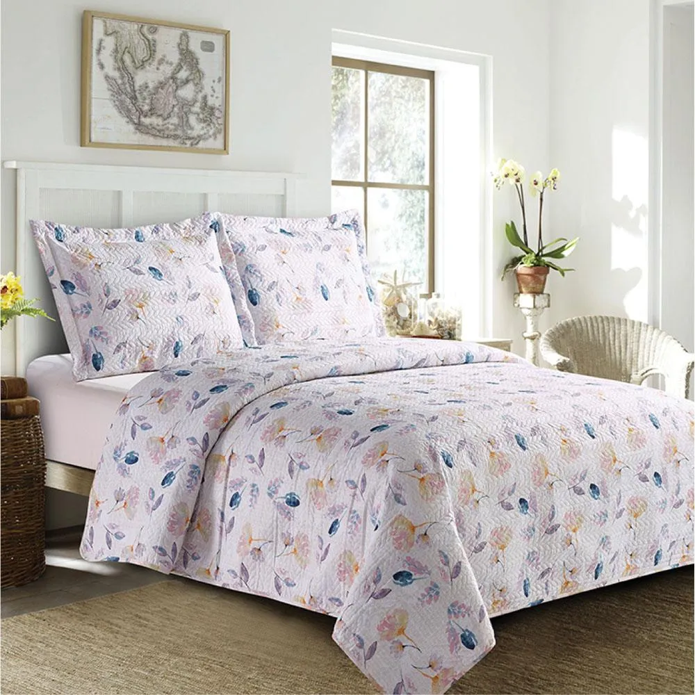 Anniston - 3 Piece Floral Quilt Set