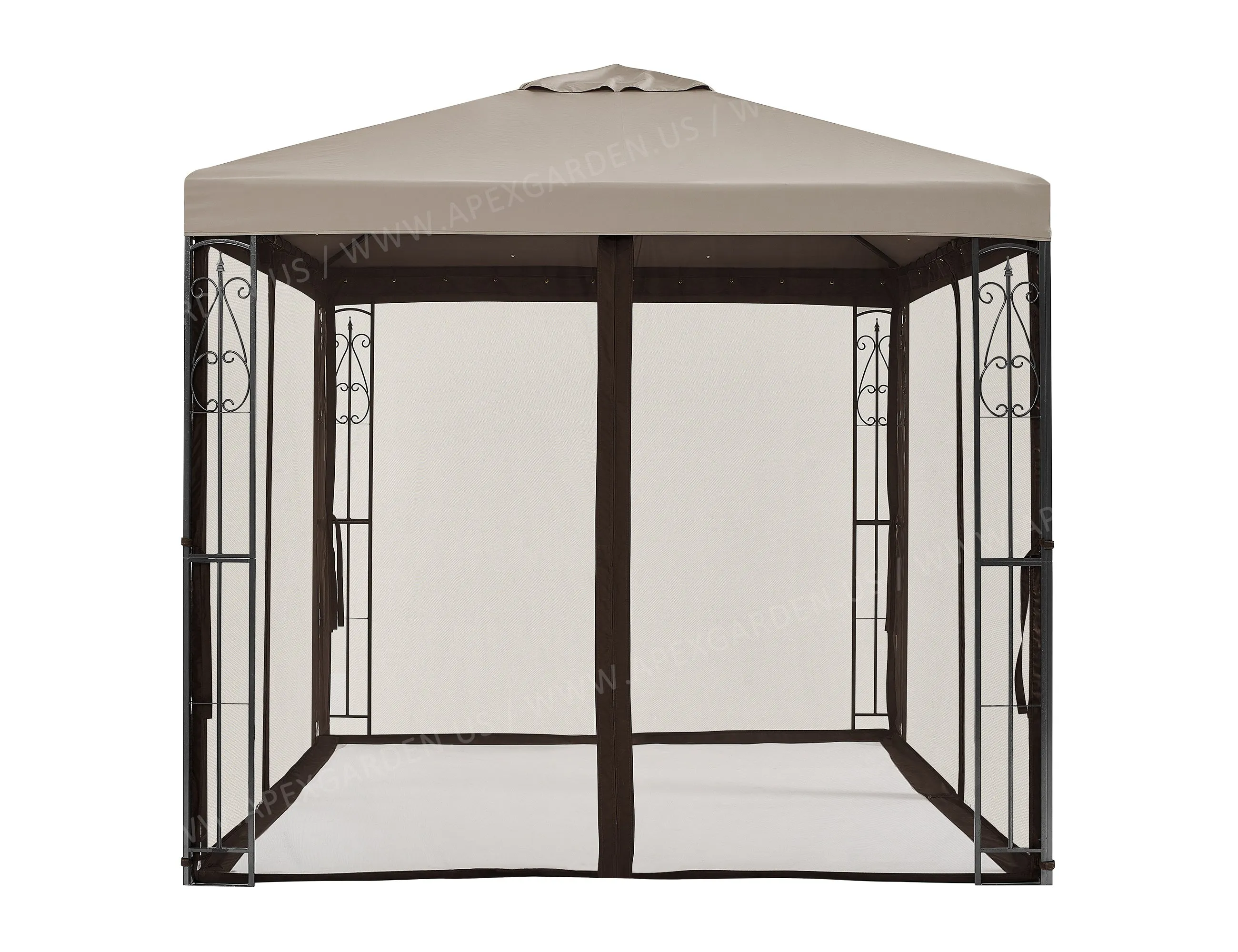 APEX GARDEN 8 ft. x 8 ft. Rococo Gazebo with Mosquito Net