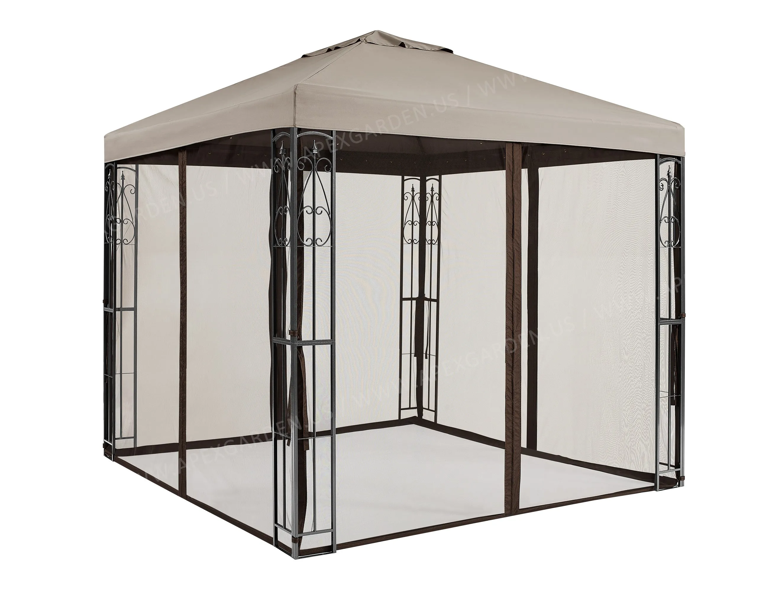 APEX GARDEN 8 ft. x 8 ft. Rococo Gazebo with Mosquito Net