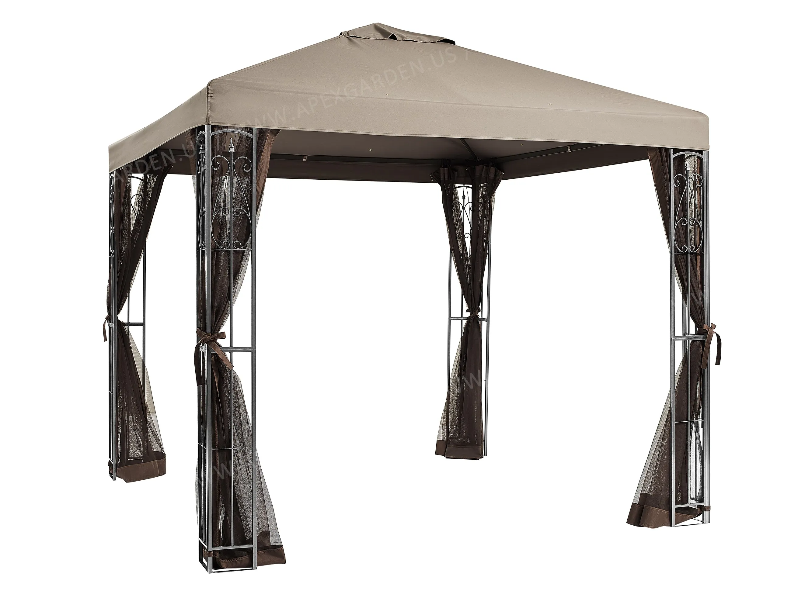 APEX GARDEN 8 ft. x 8 ft. Rococo Gazebo with Mosquito Net