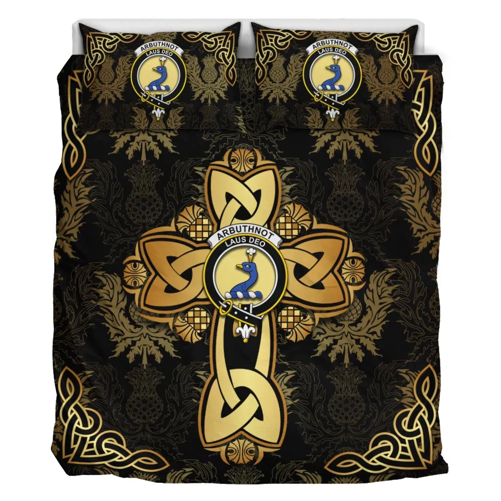 Arbuthnot Clan Bedding Sets Gold Thistle Celtic Style