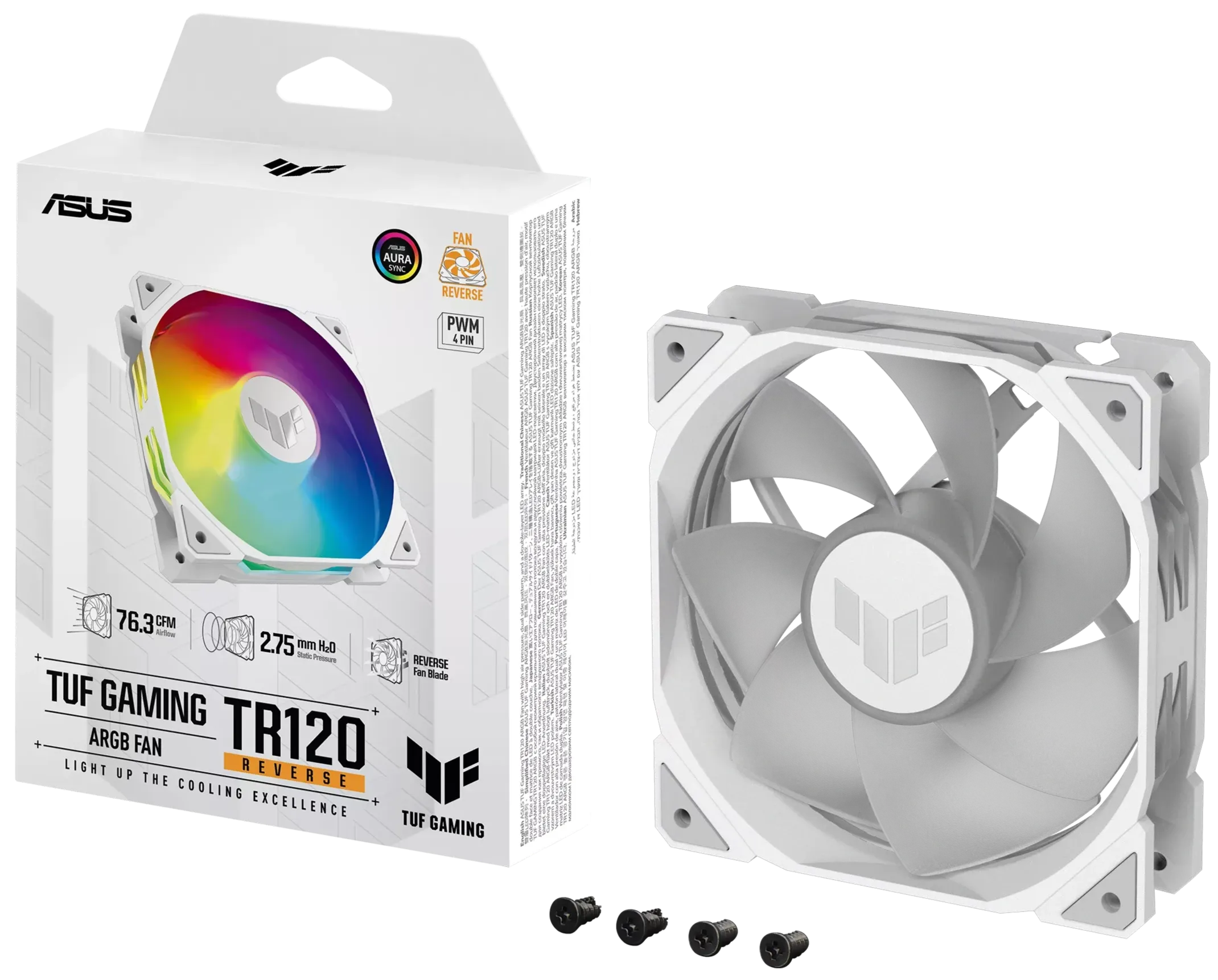 ASUS TUF Gaming TR120 Reverse WHITE 白色 ARGB 12cm Case Fan - Single Pack 單風扇 (TH-ATTR12V)