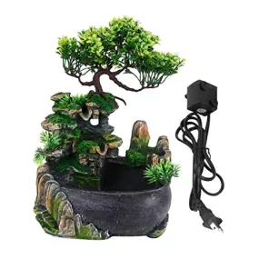 ATORSE® Desk Fountain Rockery Flowing Water Fountains with Light Ornament No Mist