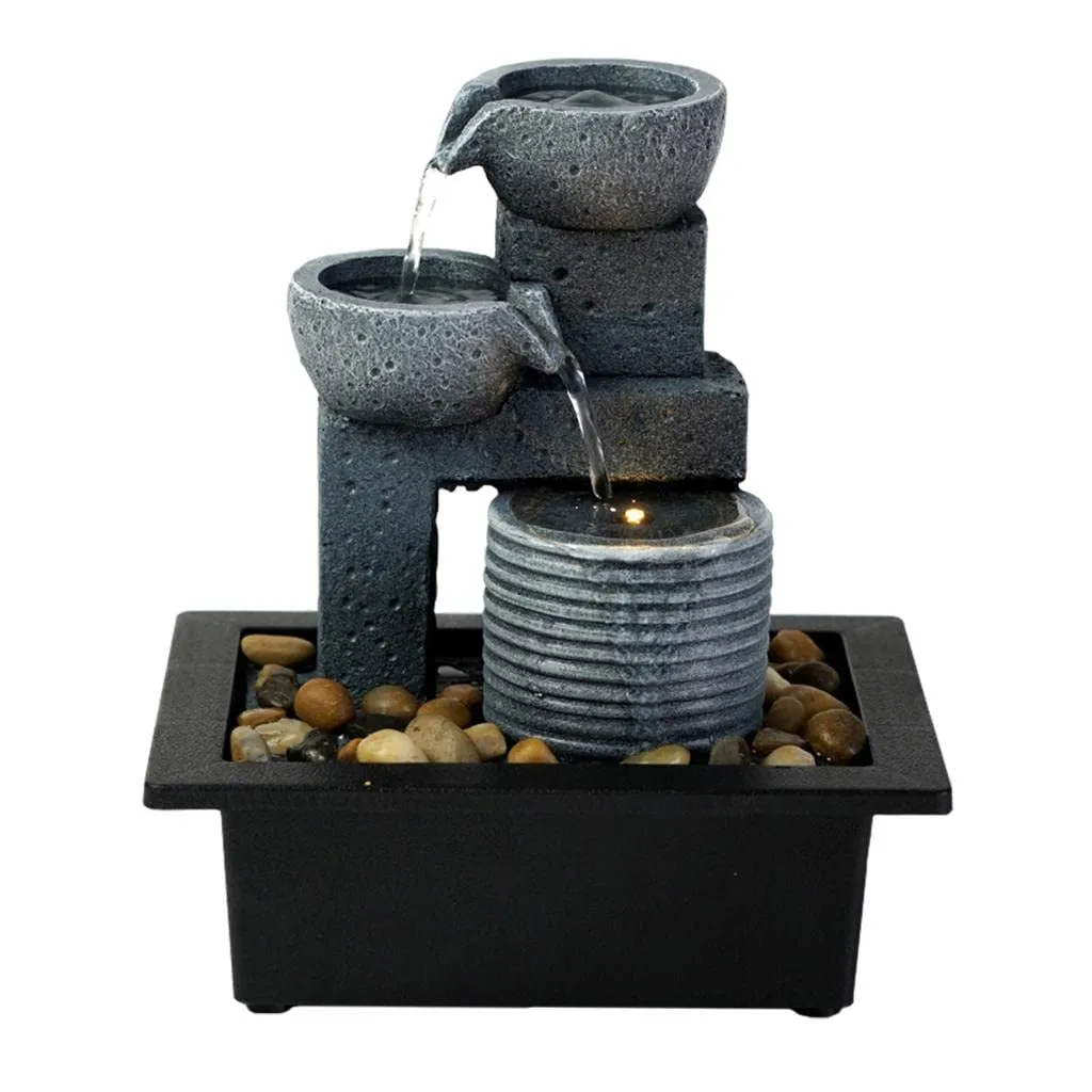 ATORSE® Flowing Water Fountain Fortune Feng Shui Waterfall Bedroom Ornaments Arts