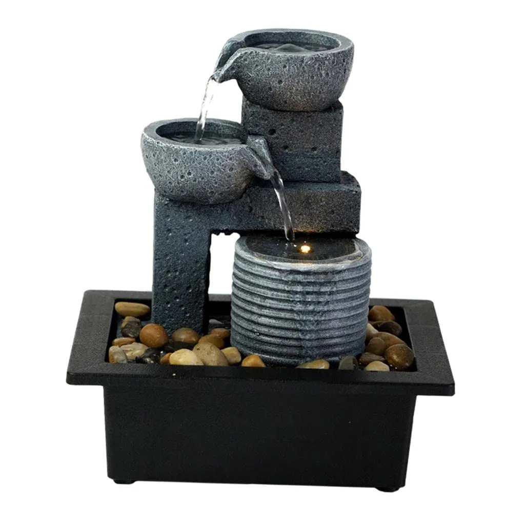 ATORSE® Flowing Water Fountain Fortune Feng Shui Waterfall Bedroom Ornaments Arts