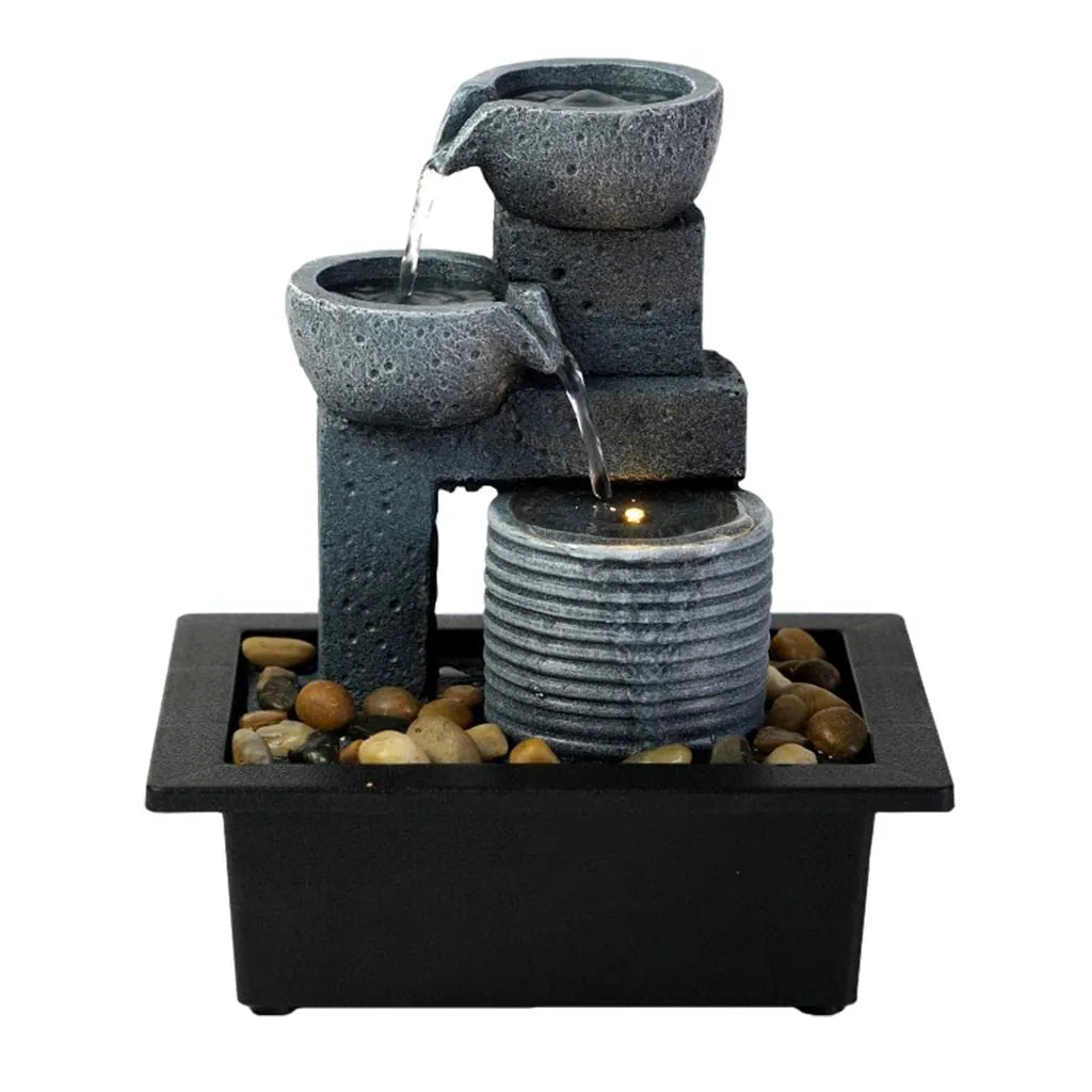 ATORSE® Flowing Water Fountain Fortune Feng Shui Waterfall Bedroom Ornaments Arts