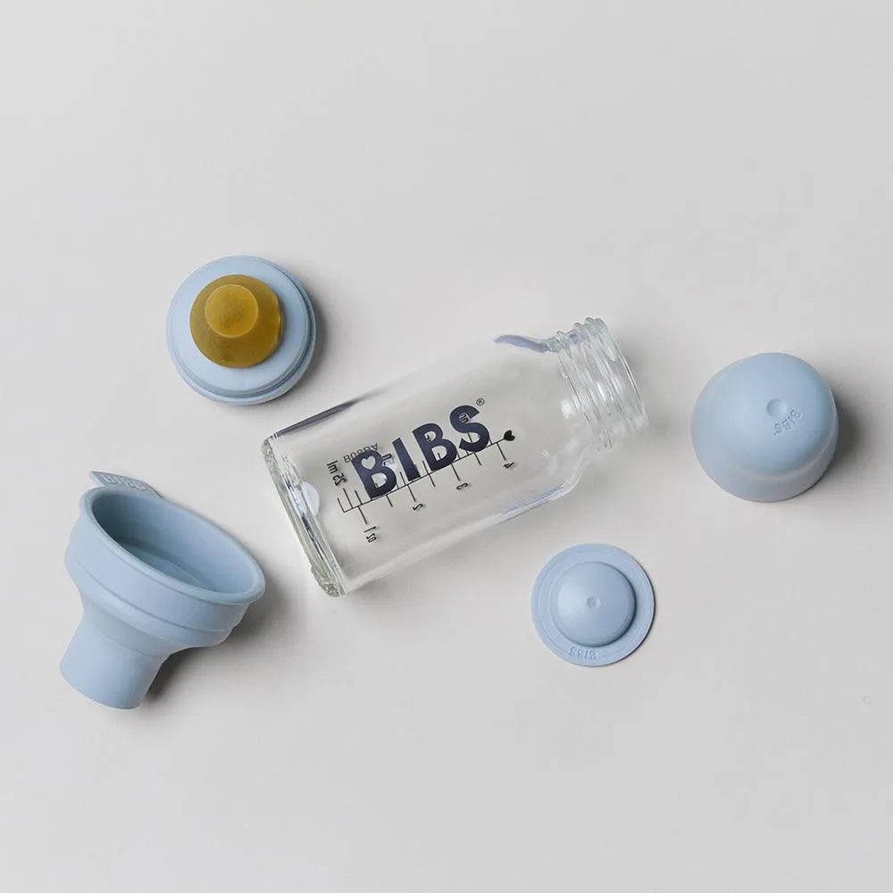 Baby Glass Bottle Complete Set 110ml - Baby Blue