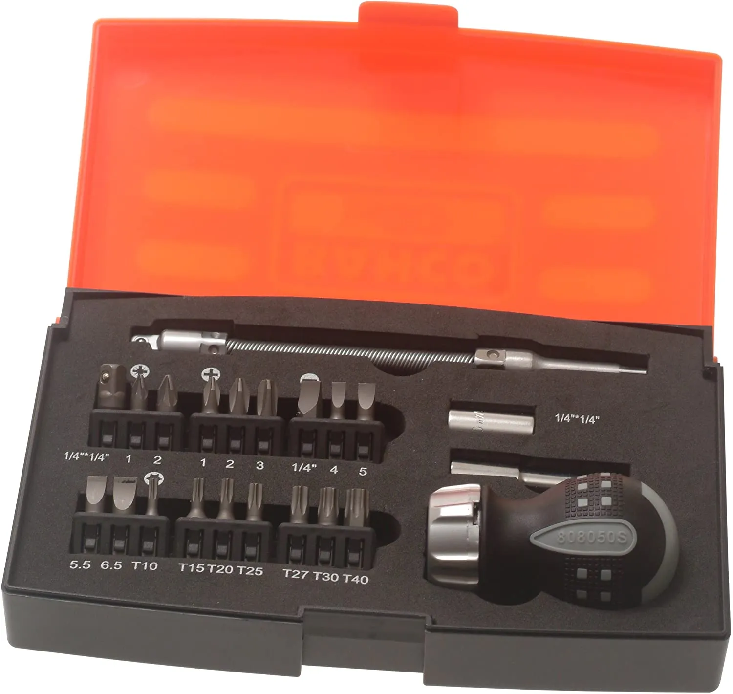 Bahco 22 Piece Stubby Ratchet Screwdriver Set