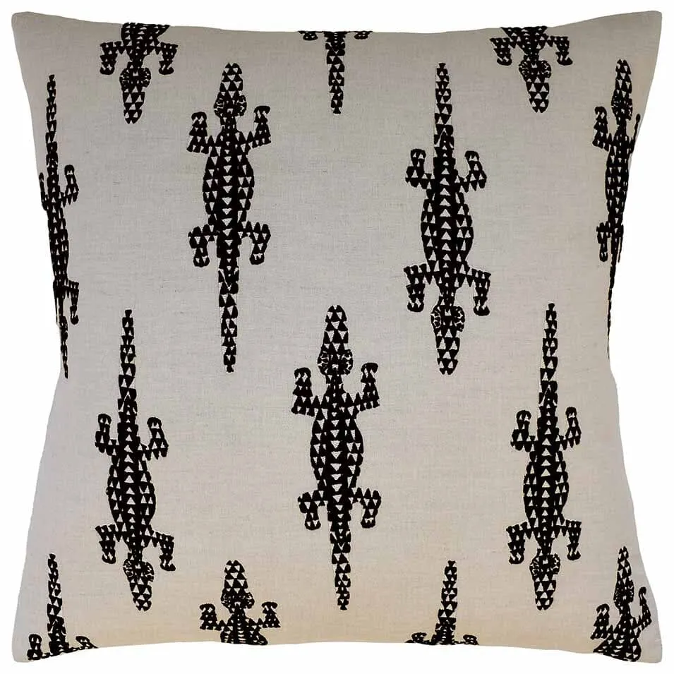 Baracoa Embroidery Black Decorative Pillow Ryan Studio