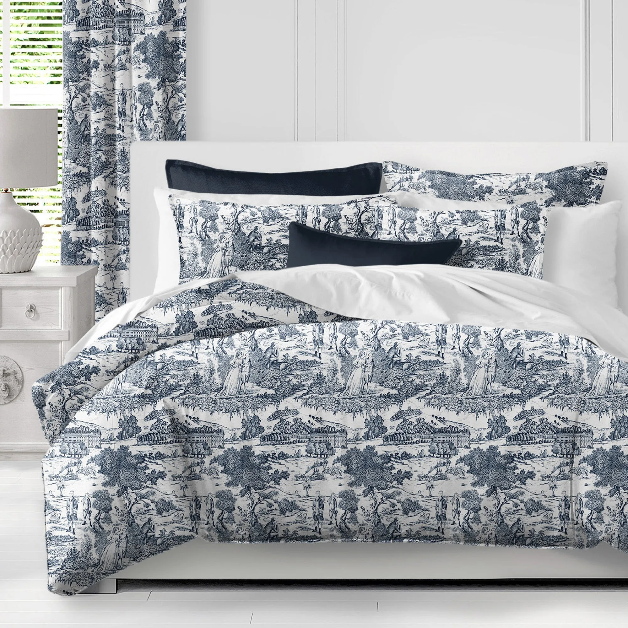 Beau Toile Blue Bedding