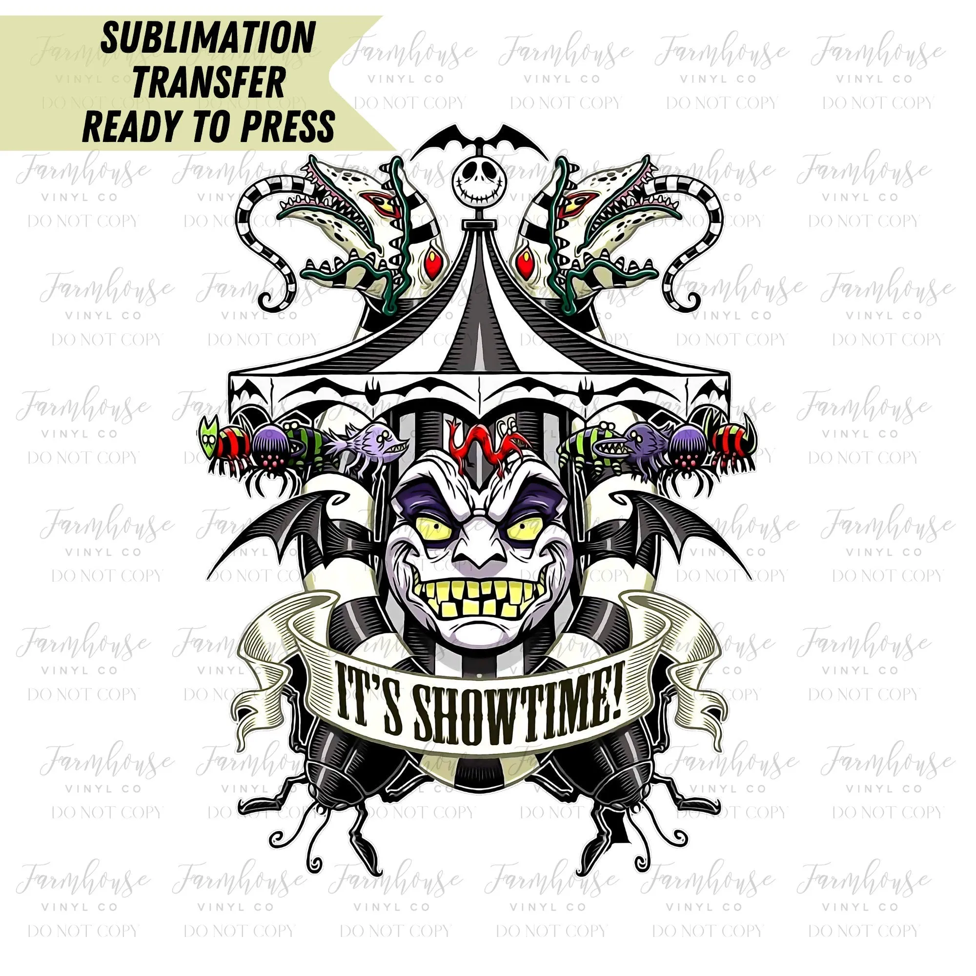 Beetlejuice It's Showtime Ready To Press Sublimation Transfer