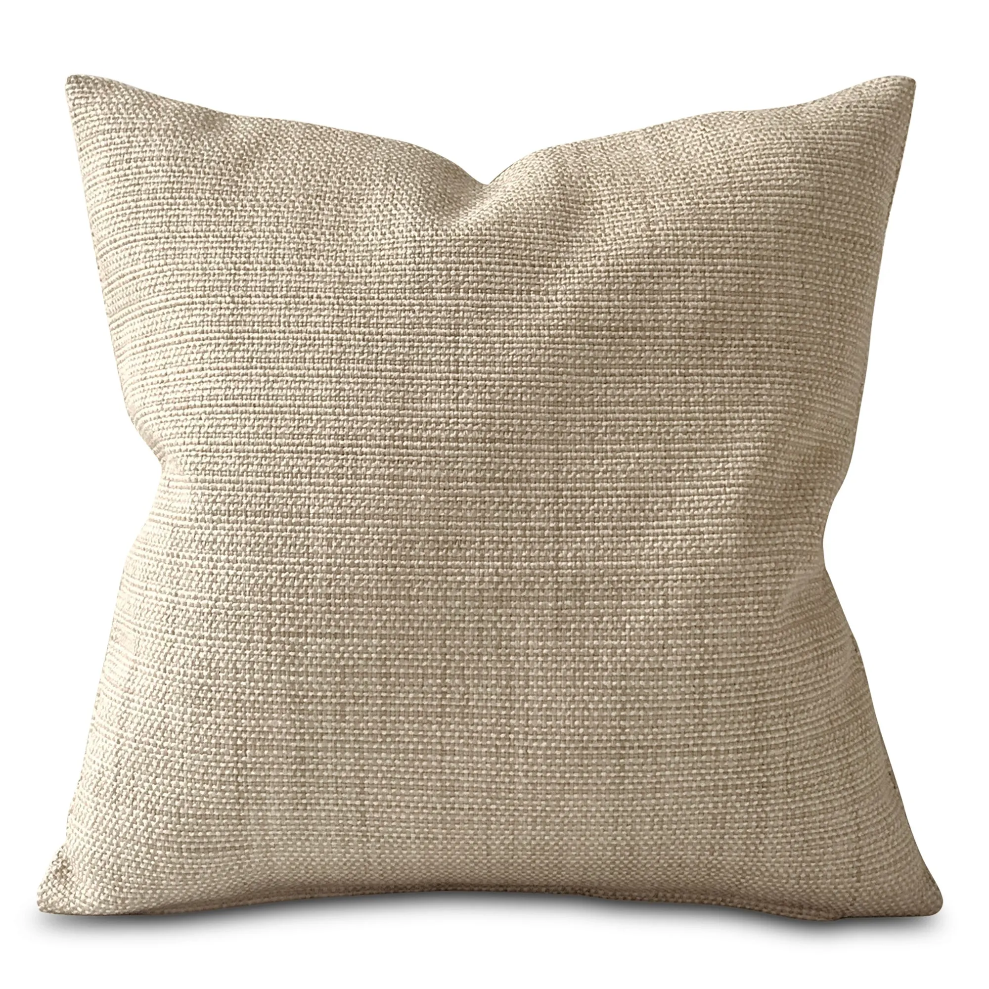 Beige Textured Solid Throw Pillow Cover 20x20