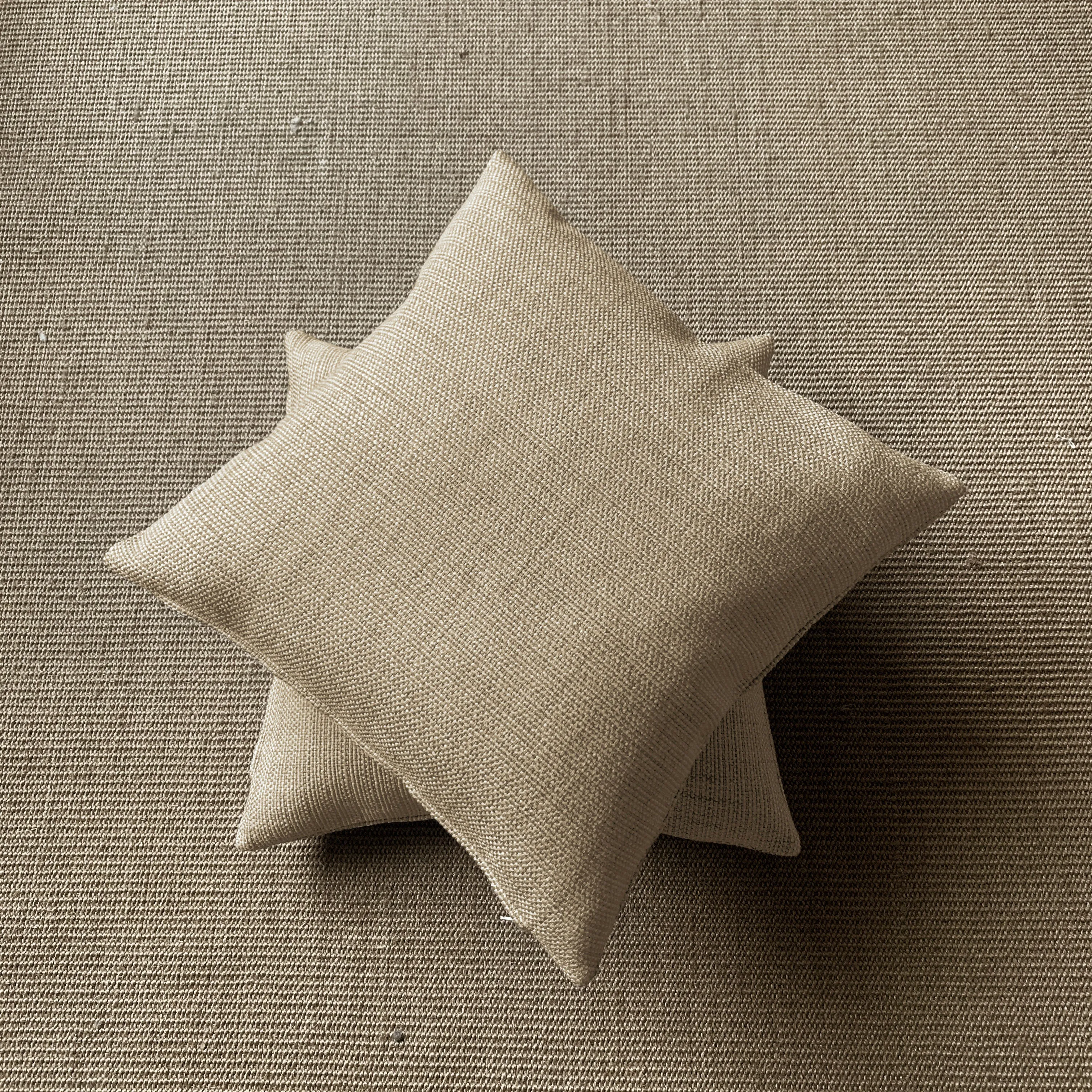 Beige Textured Solid Throw Pillow Cover 20x20