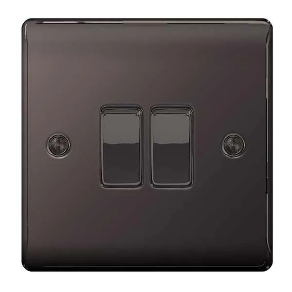 BG Nexus Metal 2 Gang 2 Way Light Switch