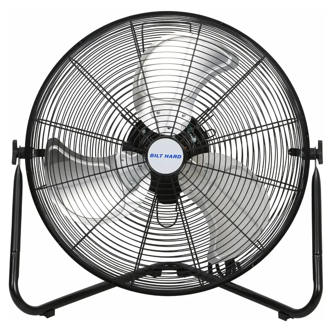 BILT HARD 20" High Velocity Floor Fan, 4600 CFM 3-Speed Industrial Shop Fan with Wall-Mounting System, Heavy Duty Metal Fan for Garage Workshop and Warehouse