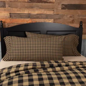 Black Check King Pillow Case Set of 2 21x40