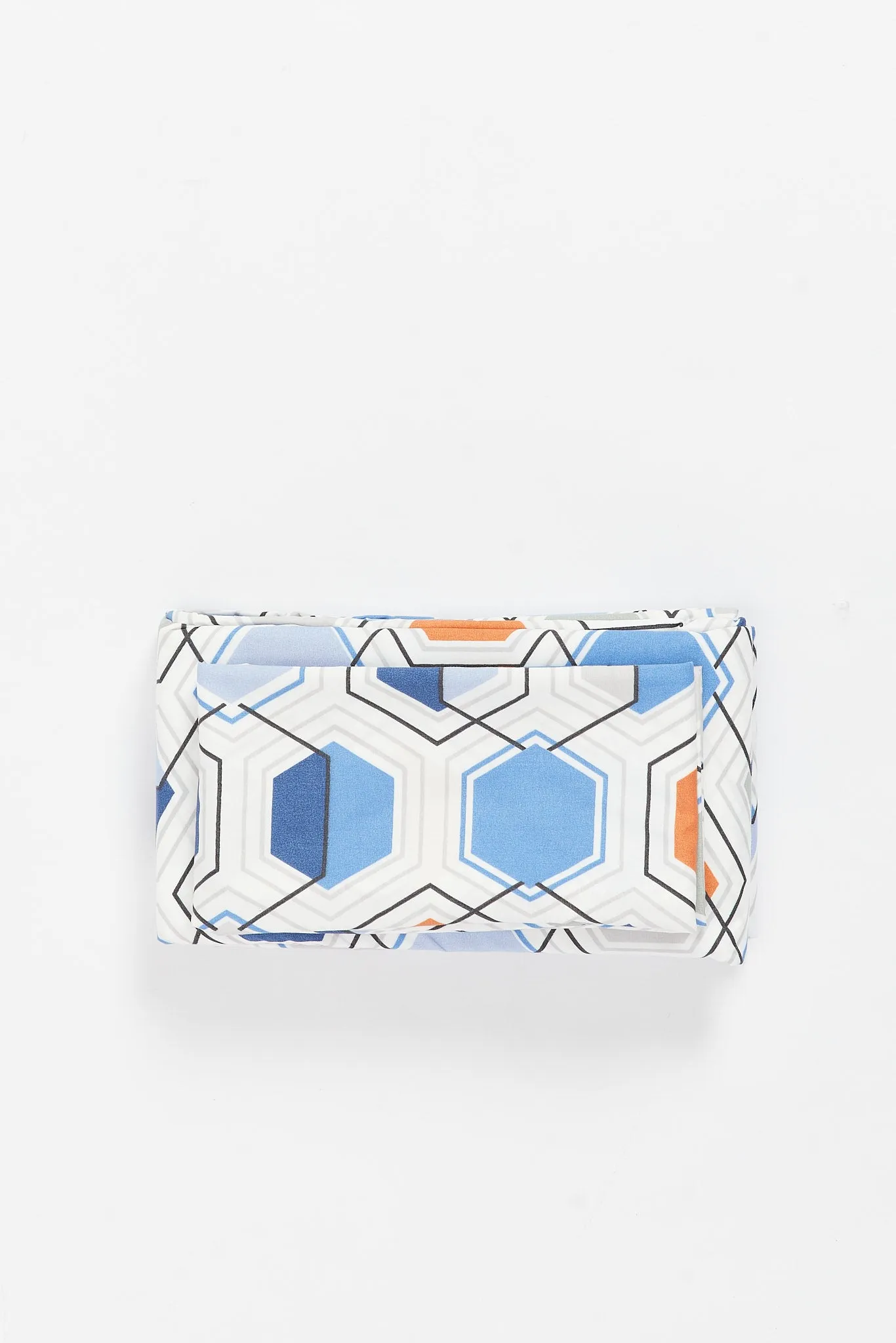 Blue Geometric Print 2-Piece Flat Sheet (Single Size)