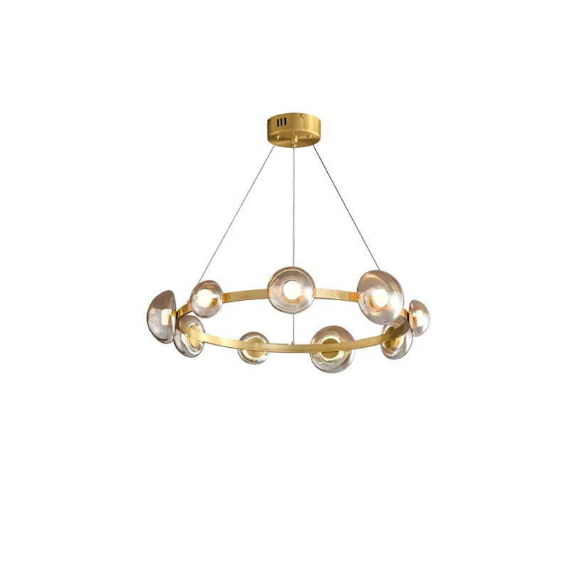 Brass Bar Glass Chandelier