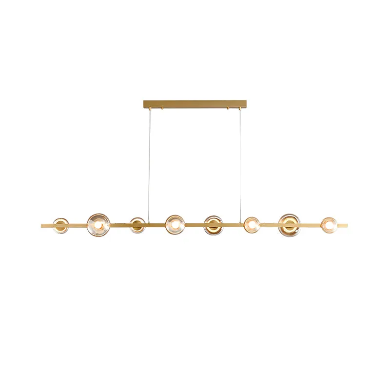 Brass Bar Glass Chandelier