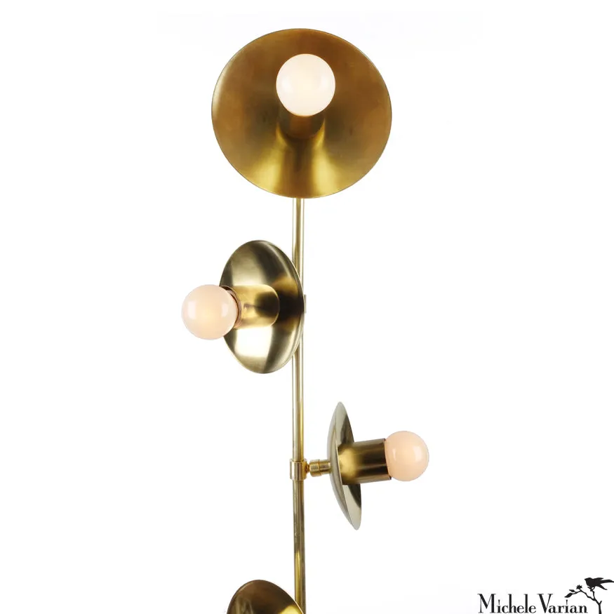 Brass Five Blossom Floor Lamp