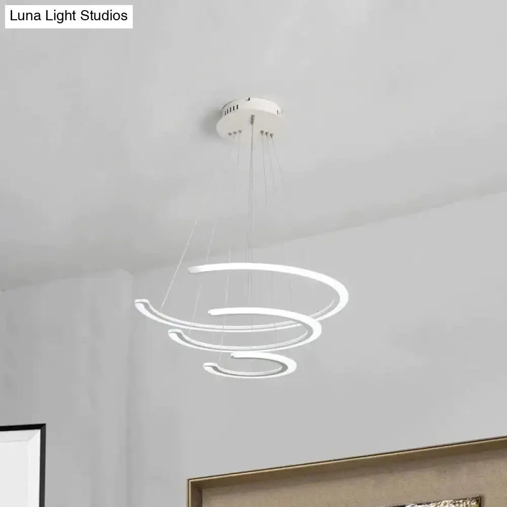 C Ring Dining Room Chandelier Acrylic LED 1/2/3 Light Postmodern Ceiling Pendant in Warm/White/Natural Light