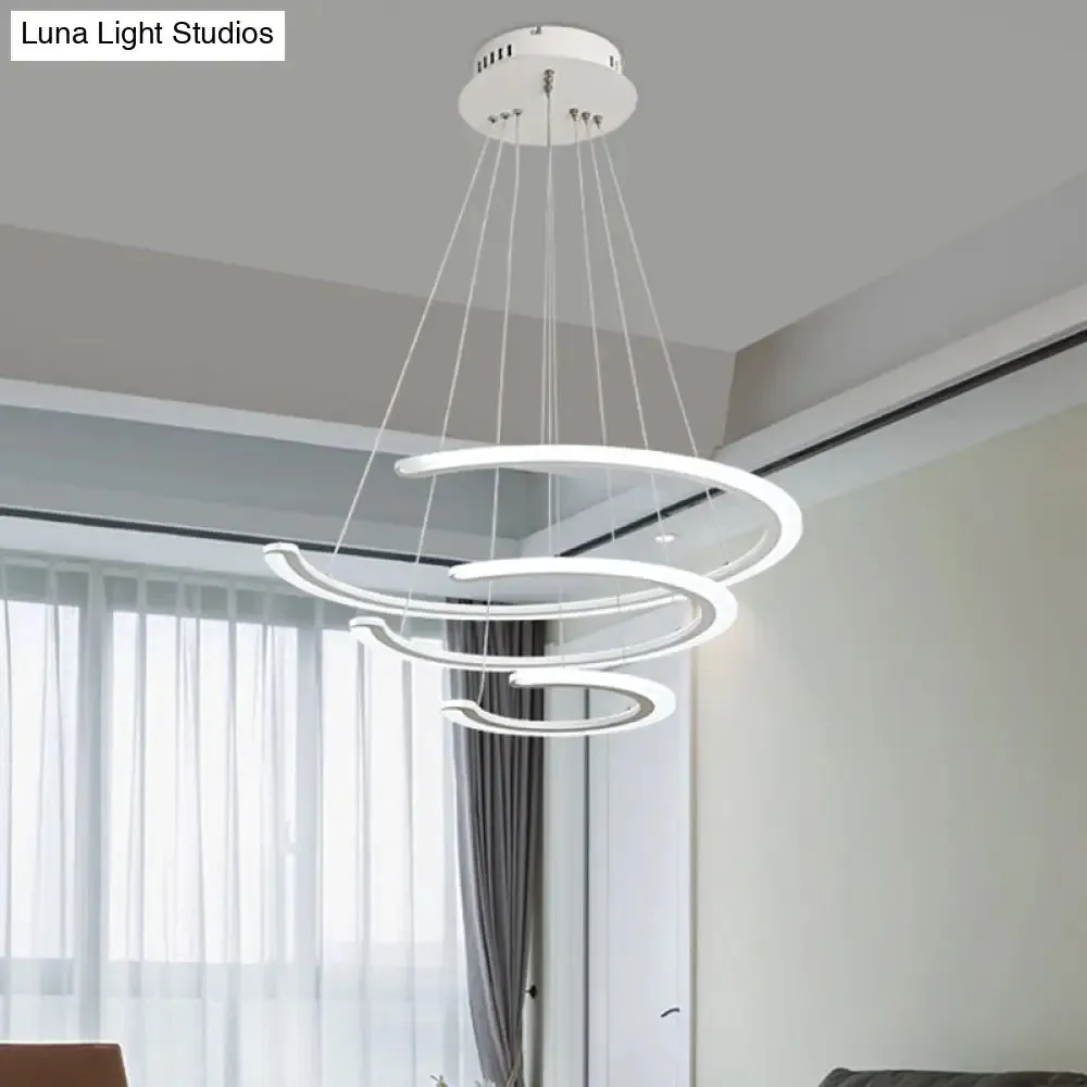 C Ring Dining Room Chandelier Acrylic LED 1/2/3 Light Postmodern Ceiling Pendant in Warm/White/Natural Light