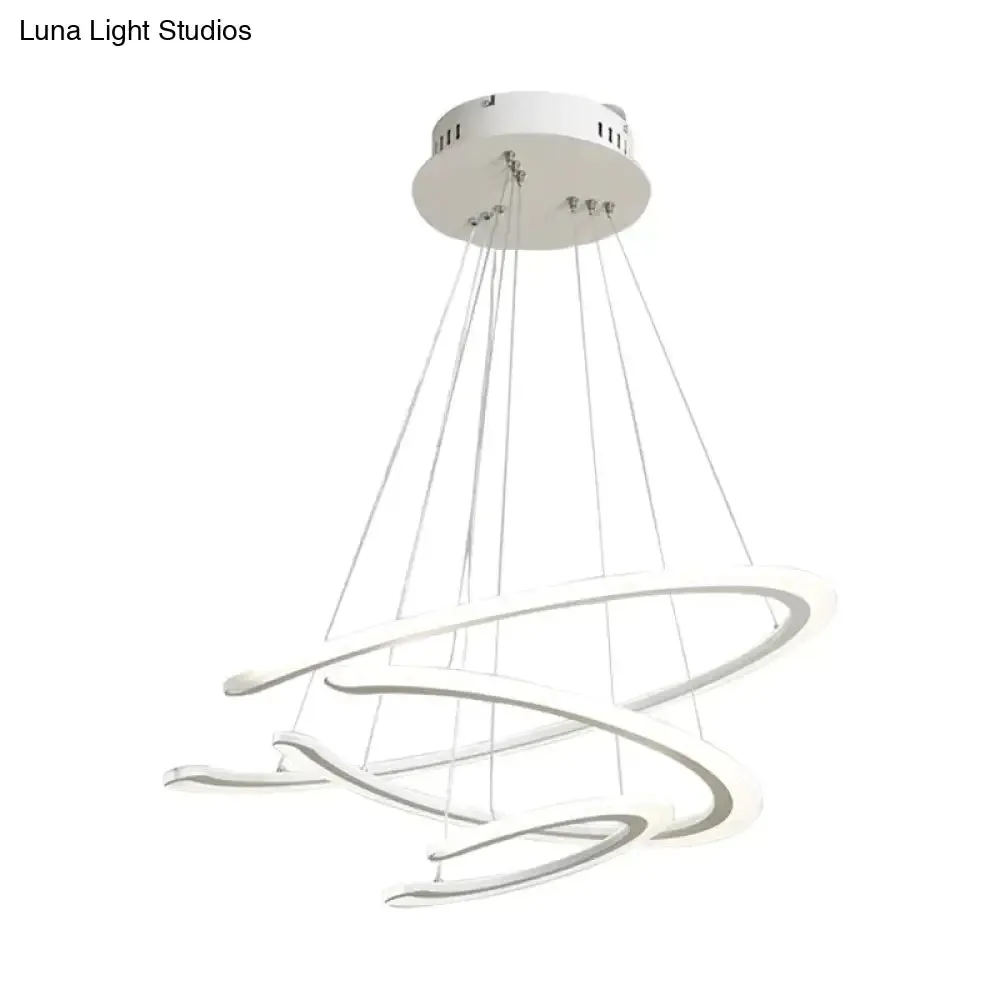 C Ring Dining Room Chandelier Acrylic LED 1/2/3 Light Postmodern Ceiling Pendant in Warm/White/Natural Light