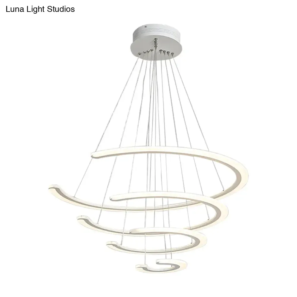 C Ring Dining Room Chandelier Acrylic LED 1/2/3 Light Postmodern Ceiling Pendant in Warm/White/Natural Light