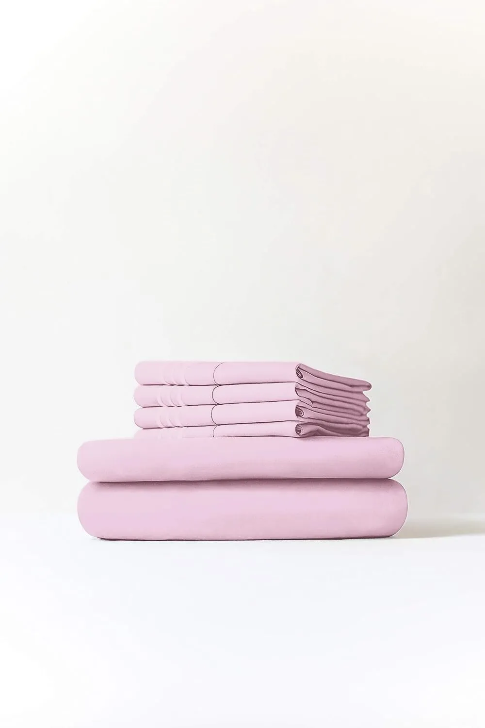 California King Size Sheet Set - 6 Piece Set - Hotel Luxury Bed Sheets - Extra Soft - Deep Pockets - Easy Fit - Breathable & Cooling - Wrinkle Free - Comfy - Light Pink Bed Sheets - Cali Kings Sheets