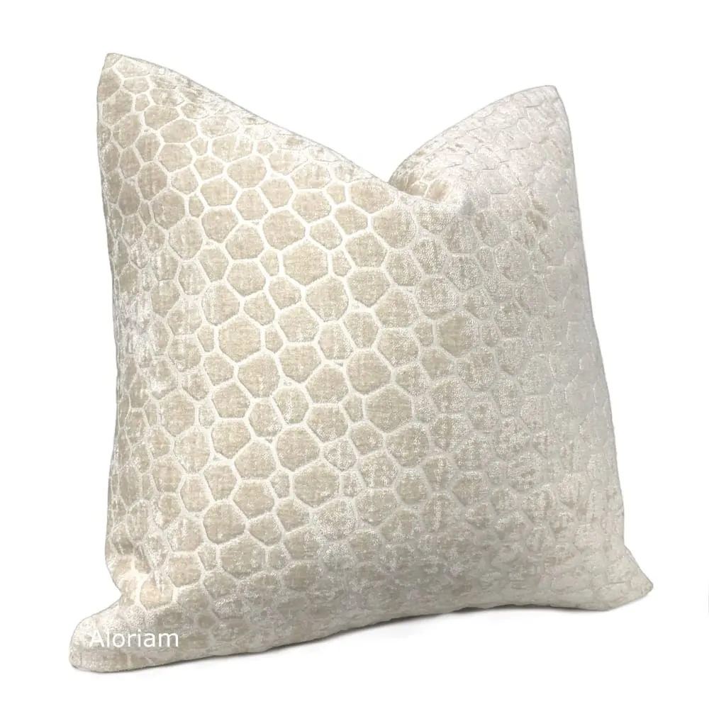 Carrick Cream Modern Geometric Chenille Pillow Cover