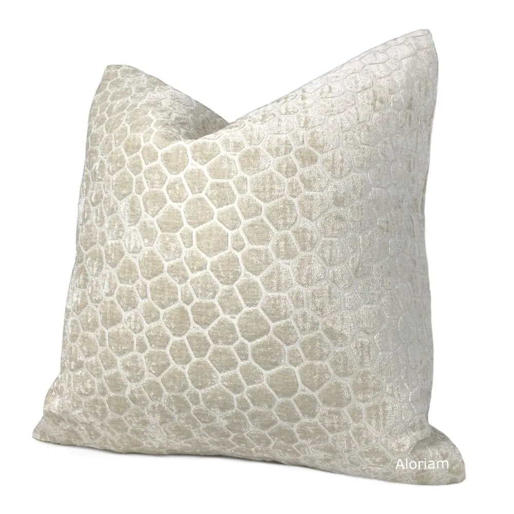 Carrick Cream Modern Geometric Chenille Pillow Cover