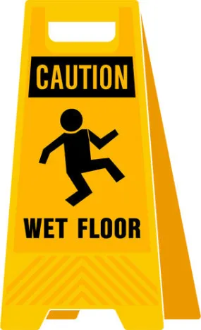 Caution Wet Floor Yellow PVC A-Frame Sign Stand