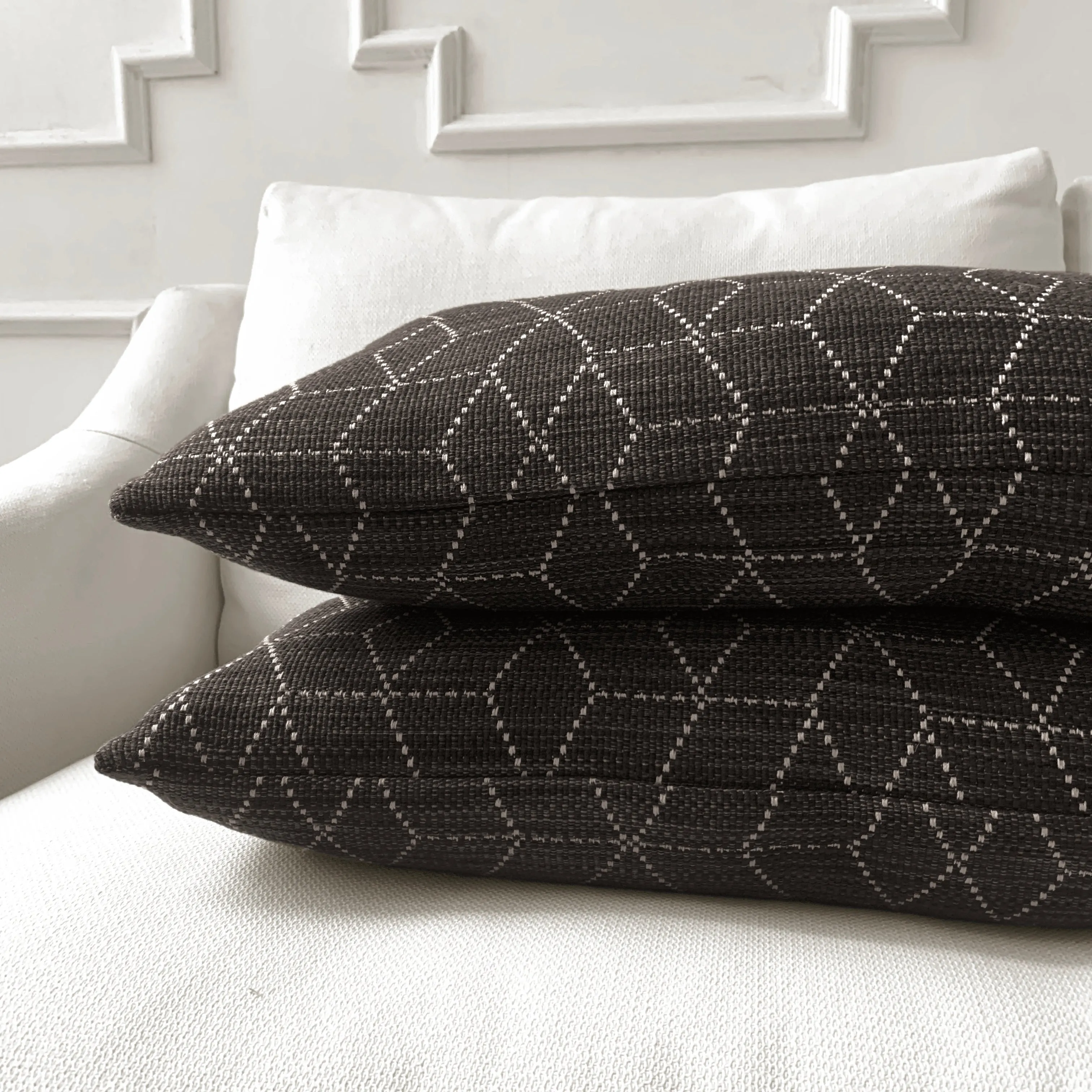 Charcoal Graphic Lumbar Pillow Cover 15x26