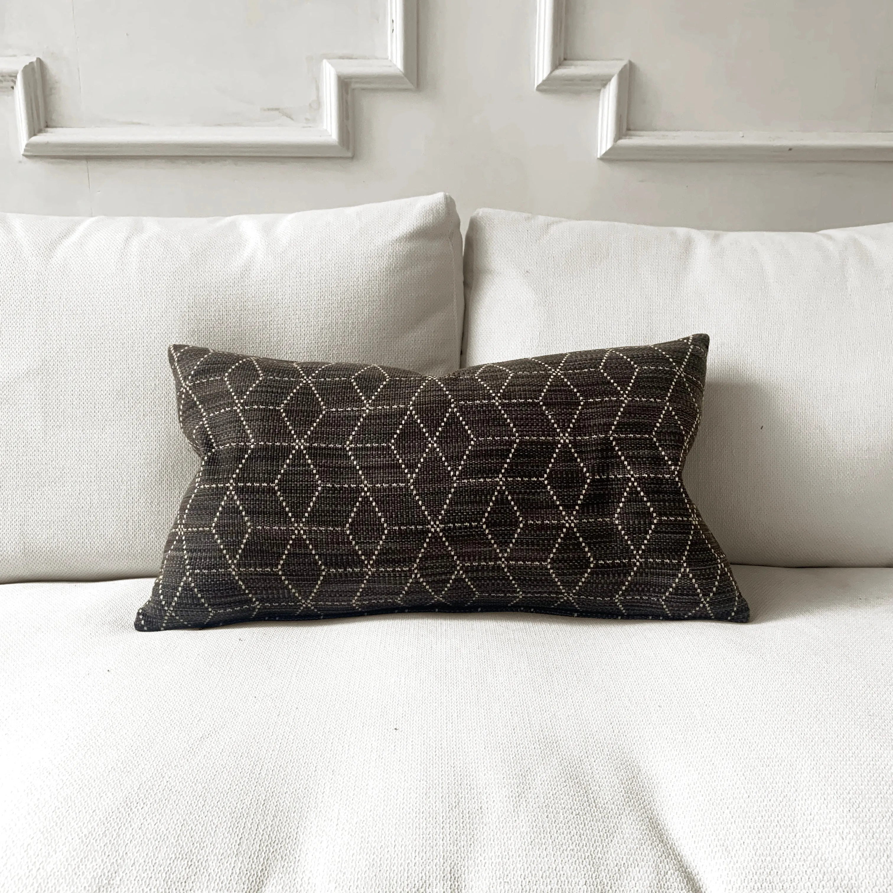 Charcoal Graphic Lumbar Pillow Cover 15x26