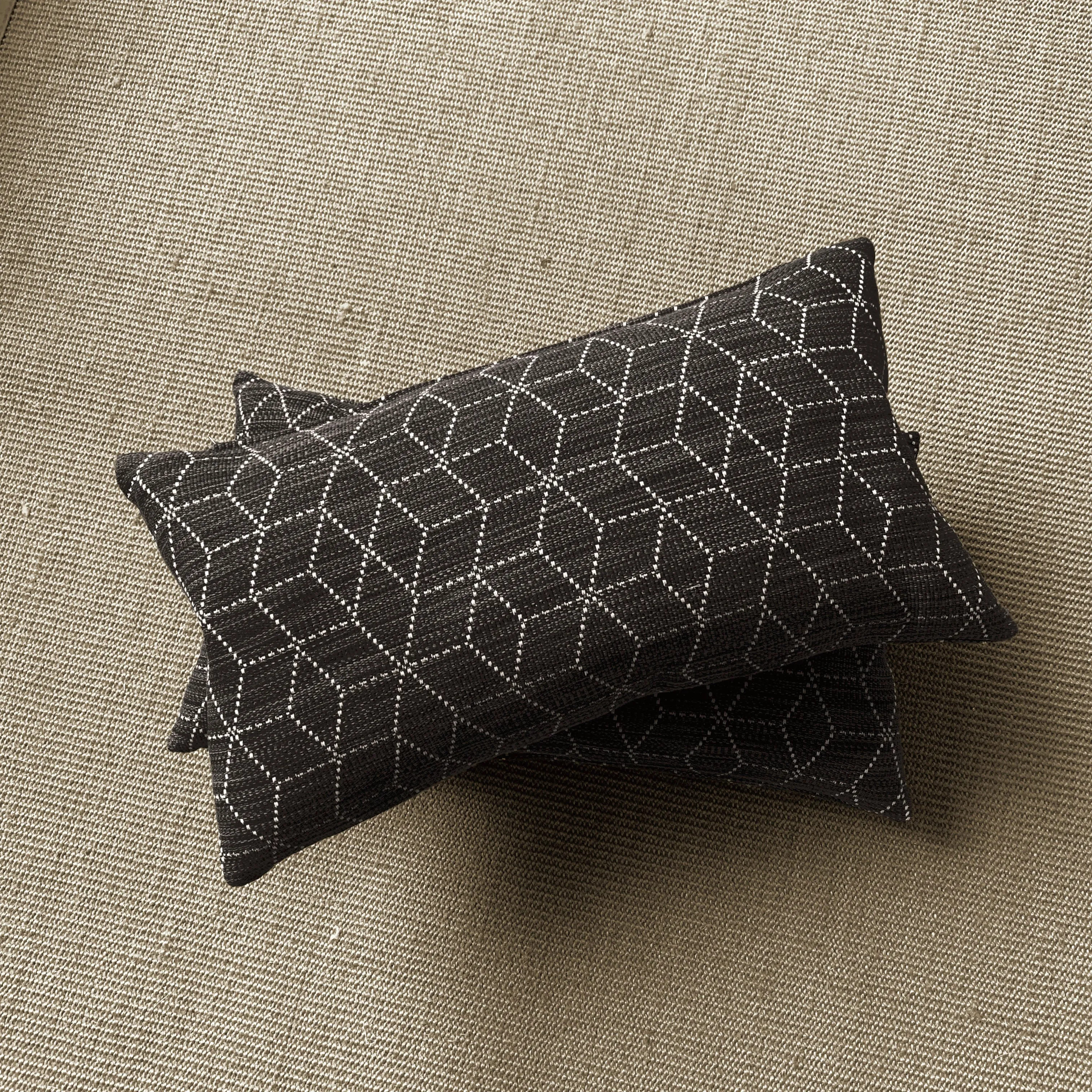 Charcoal Graphic Lumbar Pillow Cover 15x26