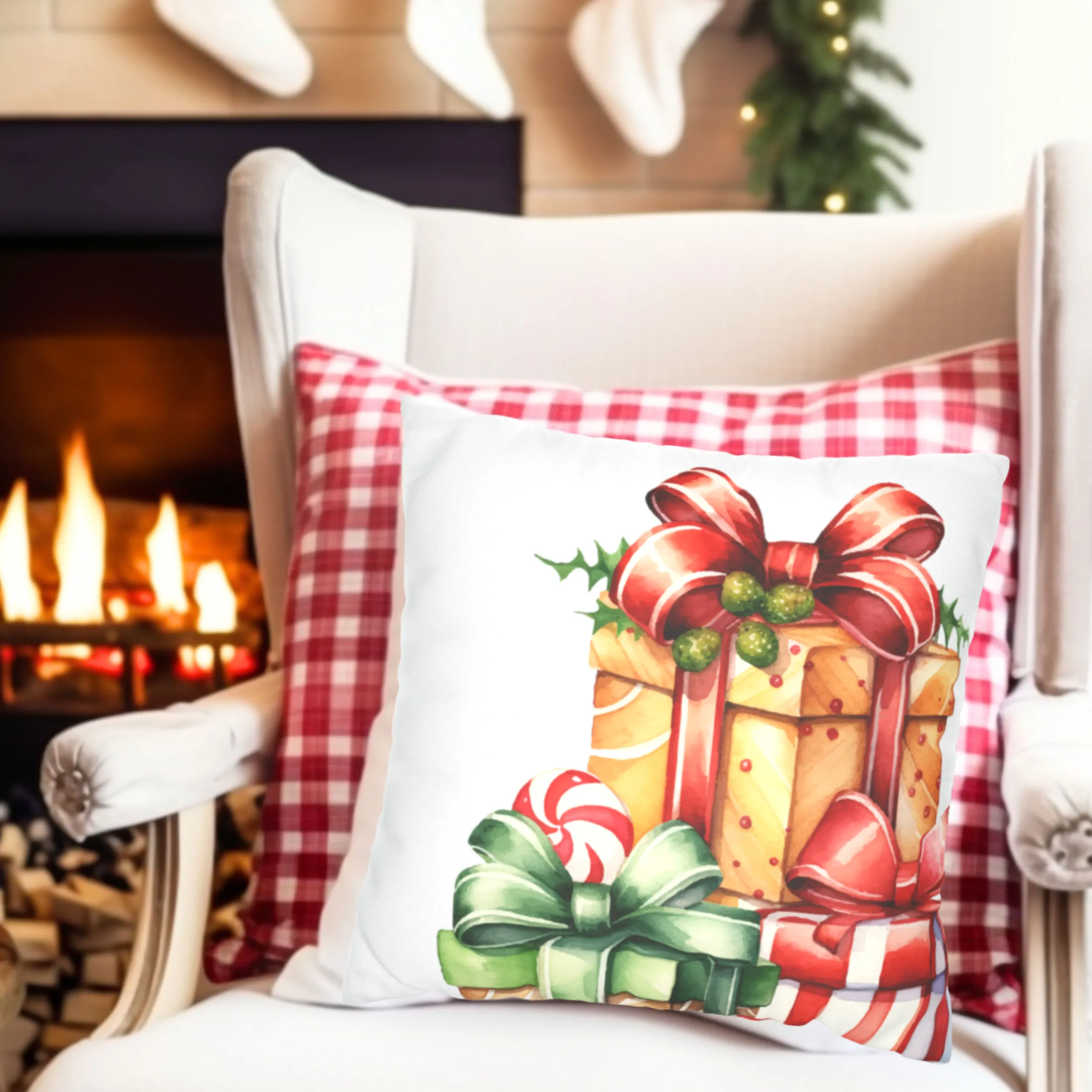 Christmas Pillow Covers, Square Pillow Cover, Country Pillow Covers, Holiday Decor Pillow Cover, Tis The Season, Fun Christmas Pillows