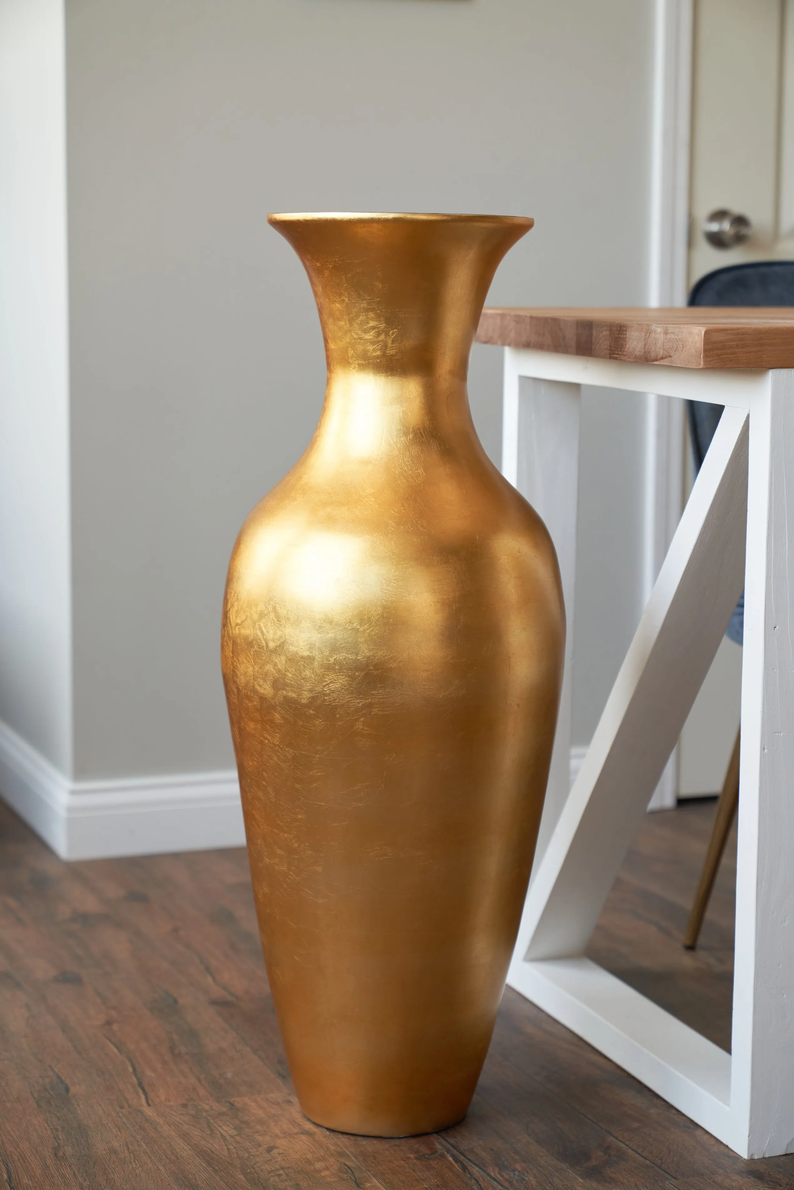 Classic Bamboo Floor Vase - Solid Gold