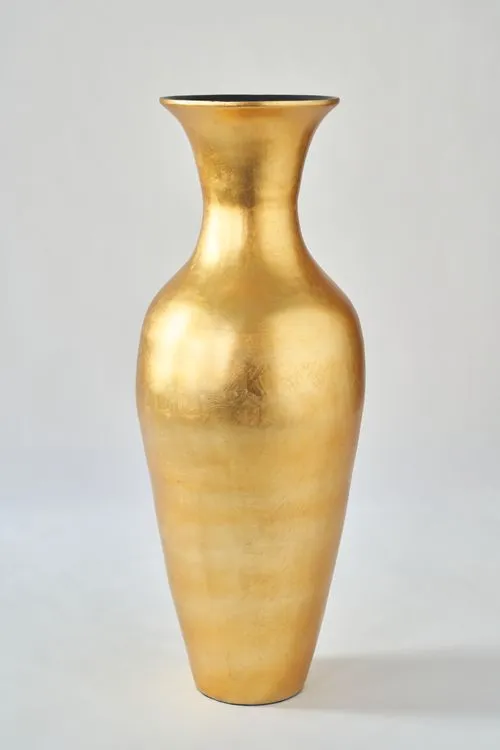 Classic Bamboo Floor Vase - Solid Gold