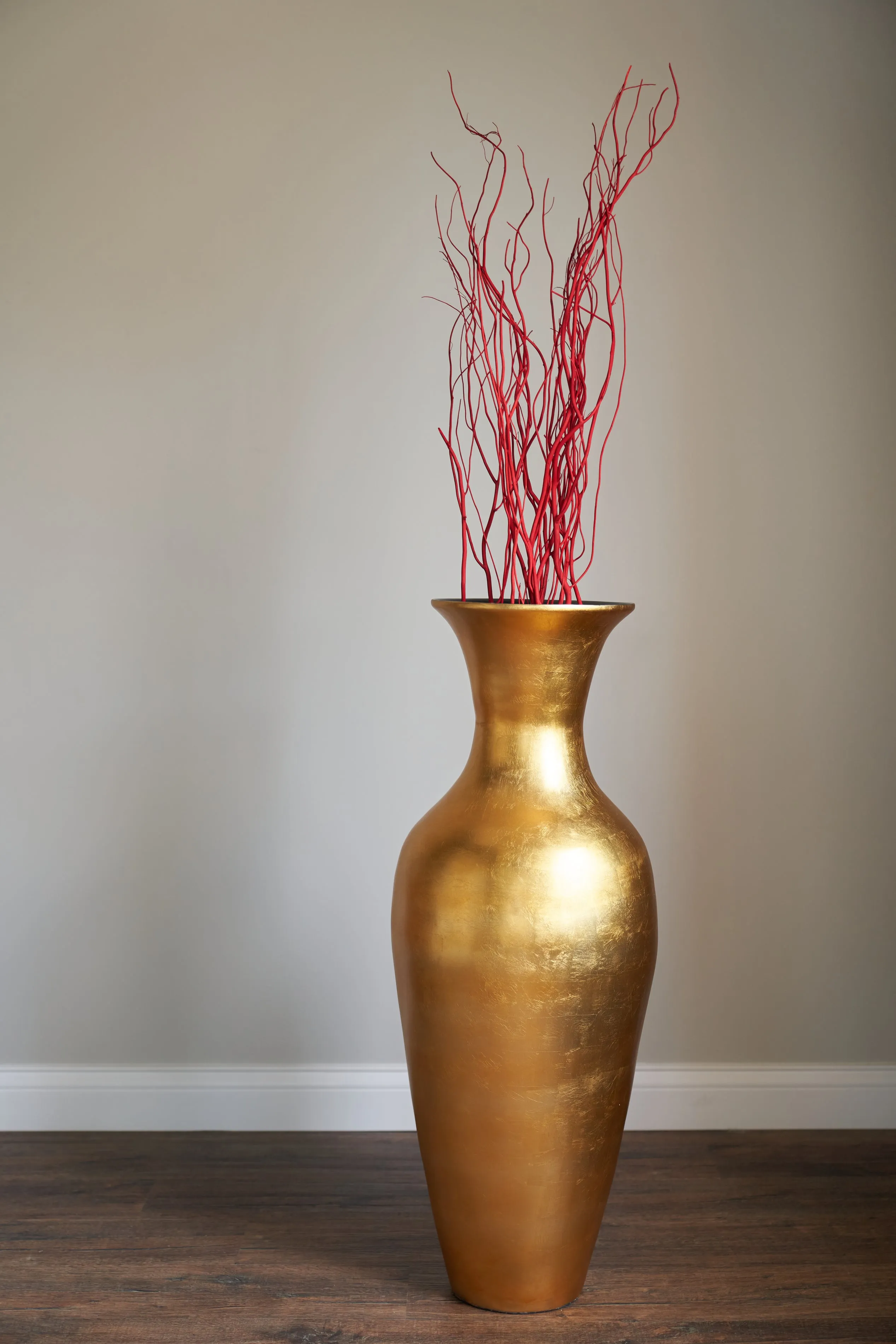 Classic Bamboo Floor Vase - Solid Gold