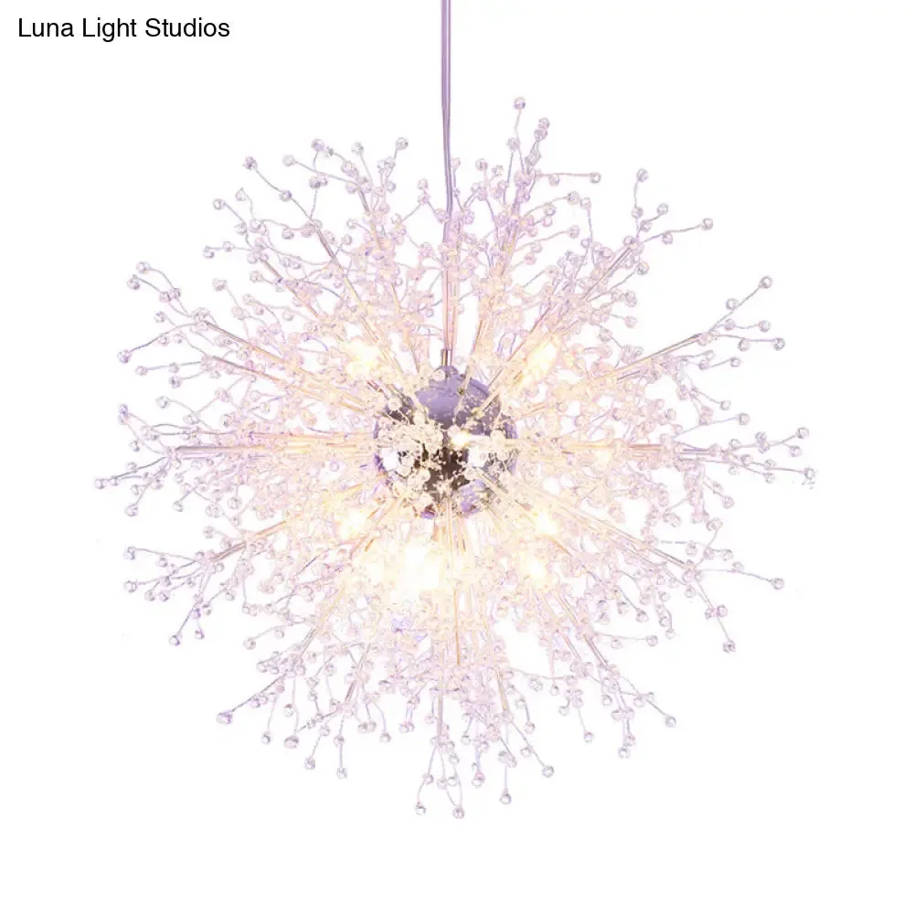 Clear Crystal Firework Shade Chandelier - 8/12 Light Indoor Ceiling Fixture - Contemporary Lighting