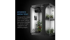 Cloudlab 632D, 2-in-1 Advance Grow Tent 3x2, 2000D Mylar Canvas, 36"x24"x72"