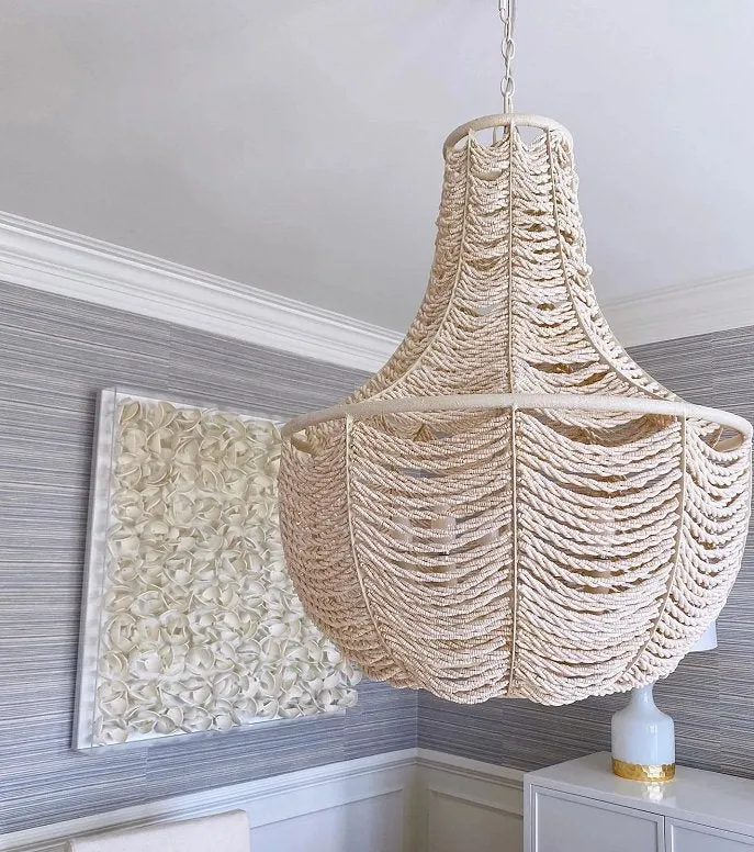 Cocoa Bead Roped Chandelier