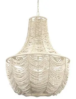 Cocoa Bead Roped Chandelier