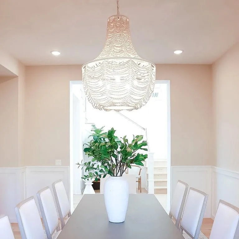 Cocoa Bead Roped Chandelier